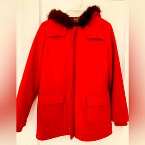 A winter coat color red from XXI